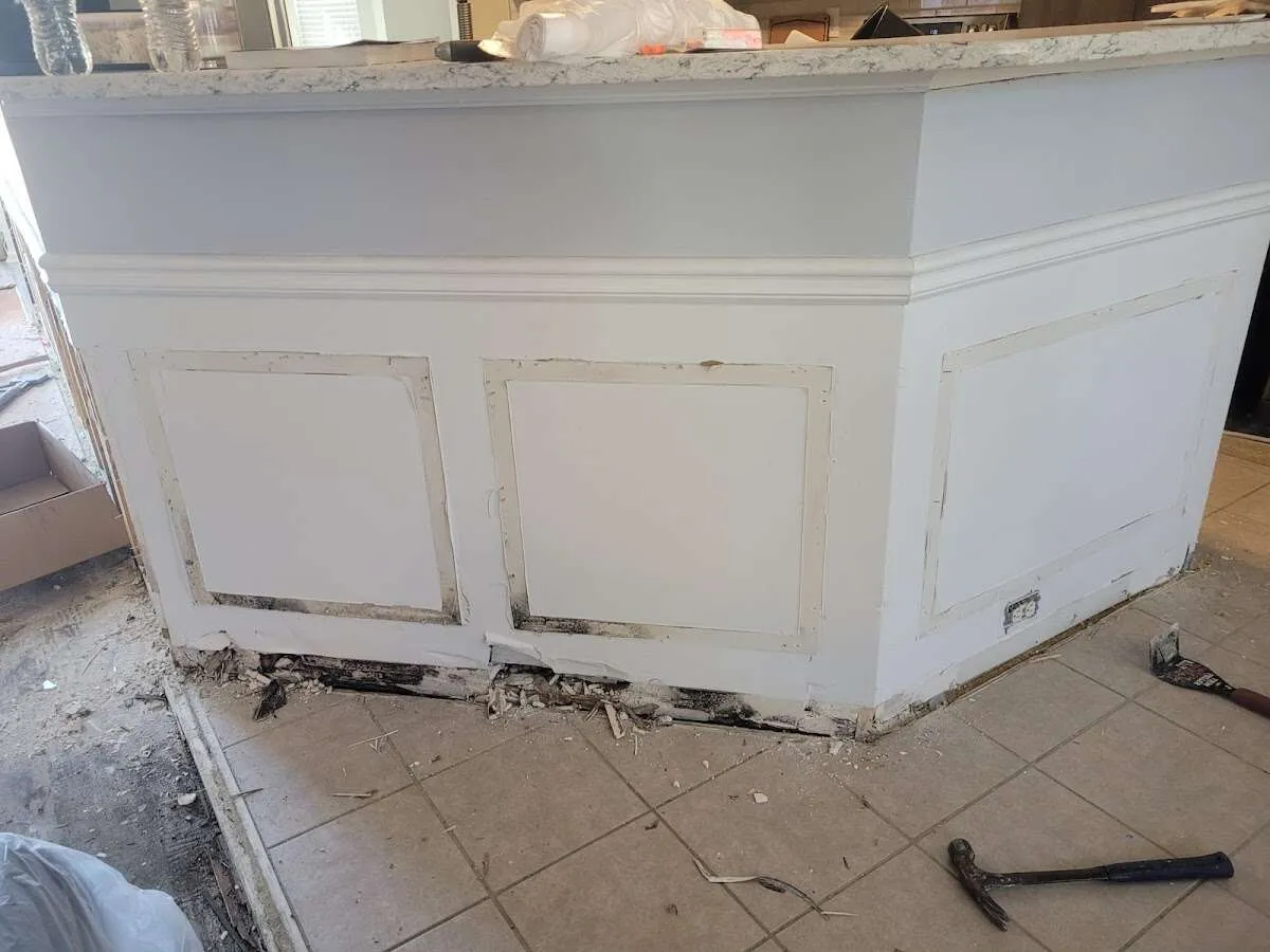 Water damage and mold on kitchen during Storm Damage Restoration in Milwaukee